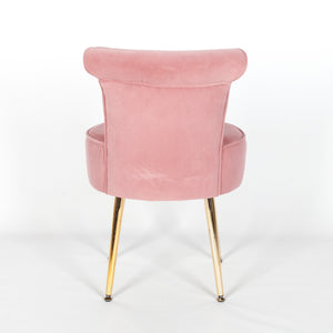 Pink Stool / Bedroom Chair with Gold Legs