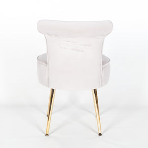 Grey Stool / Bedroom Chair with Gold Legs