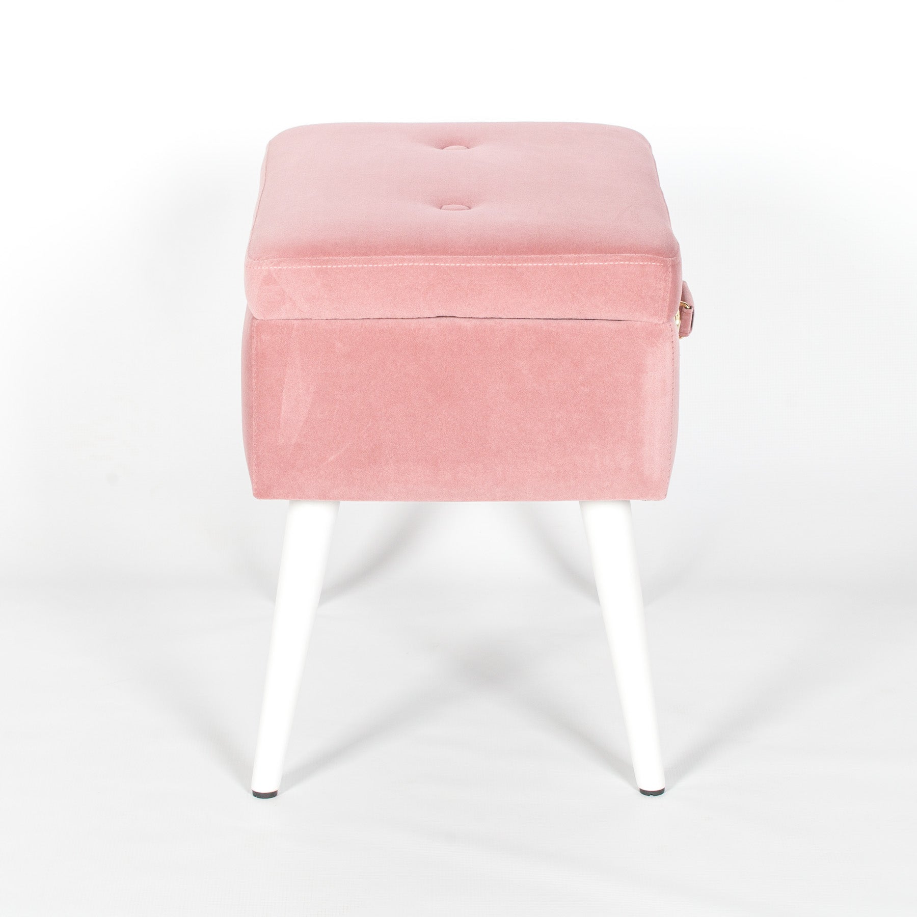Pink Suitcase Stool with White Legs