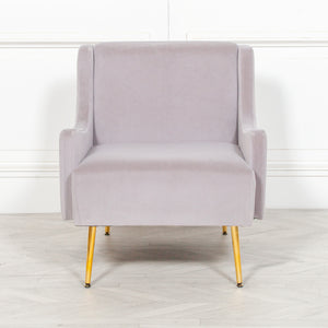 Grey Velvet Sofa Chair