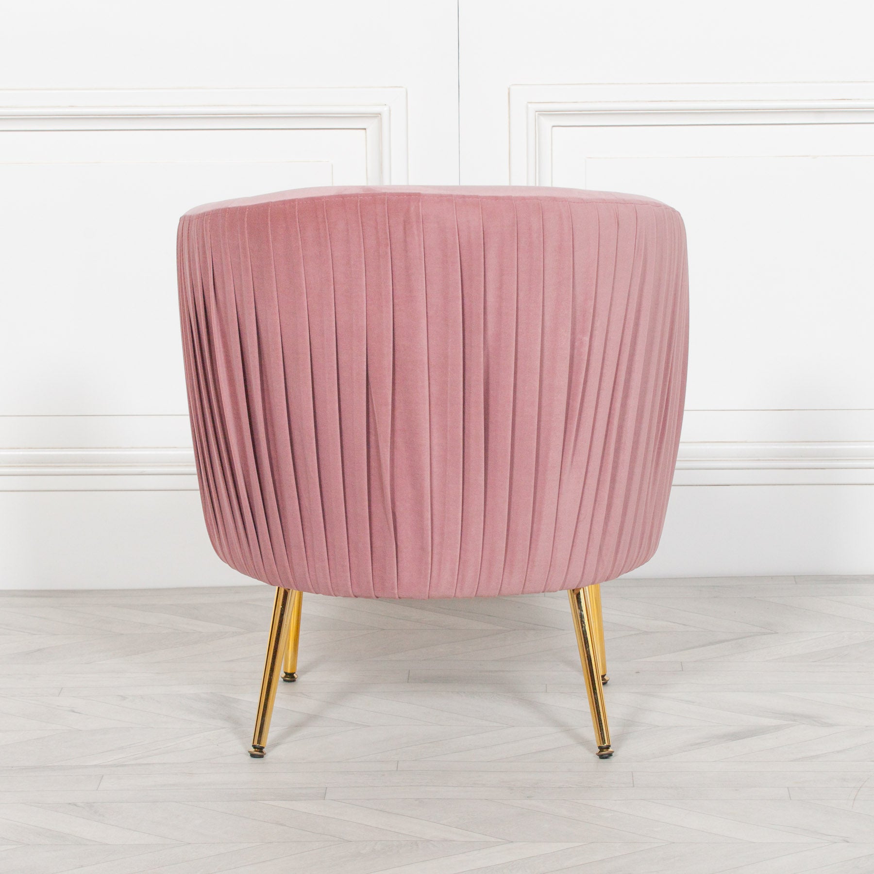 Pink Pleated Velvet Bedroom Chair