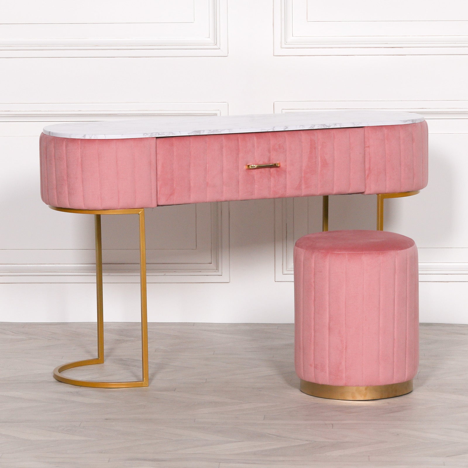 Pink Upholstered Dressing Table