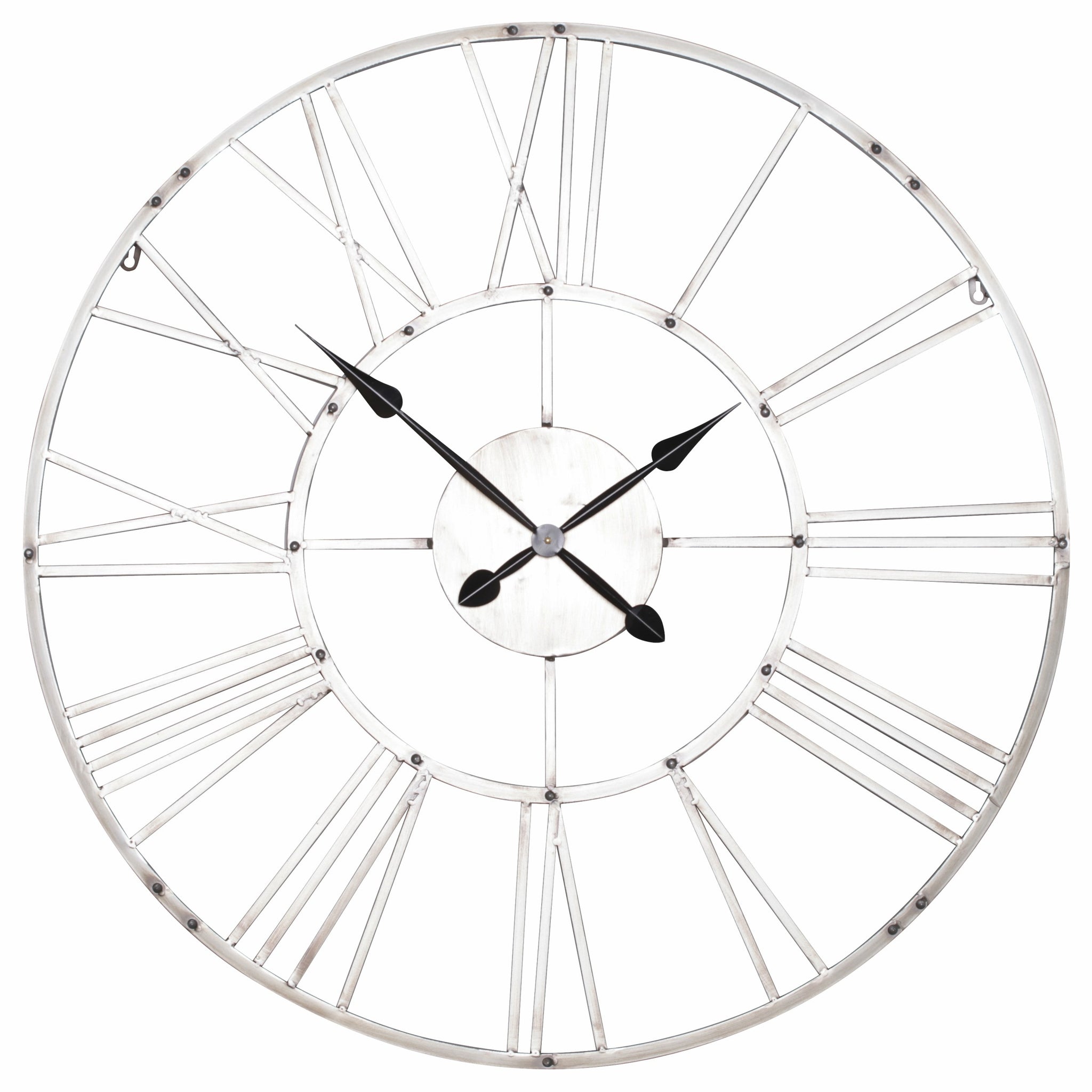 Vintage Silver 92cm Wall Clock