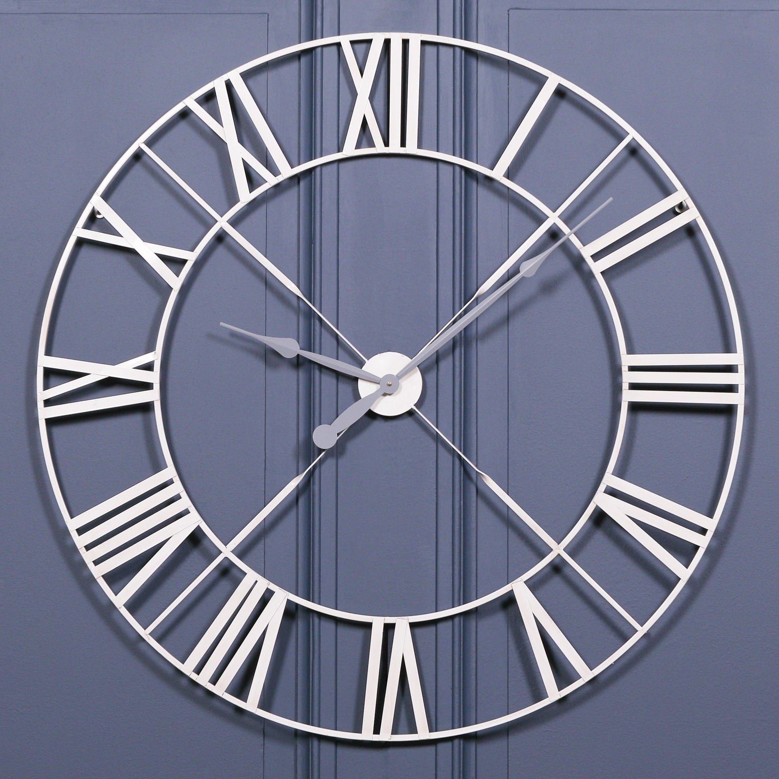 Vintage Cream Distressed 110cm Twist Frame Wall Clock