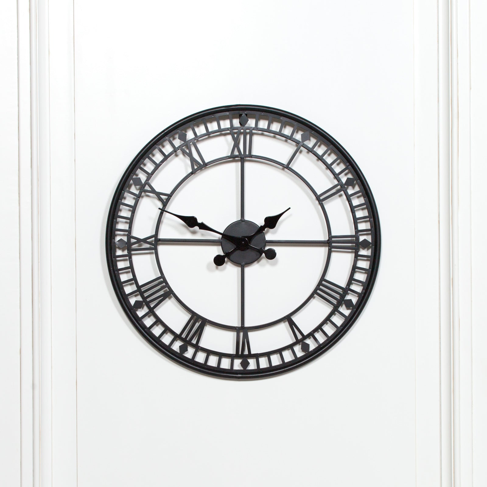 Black 55cm Metal Wall Clock