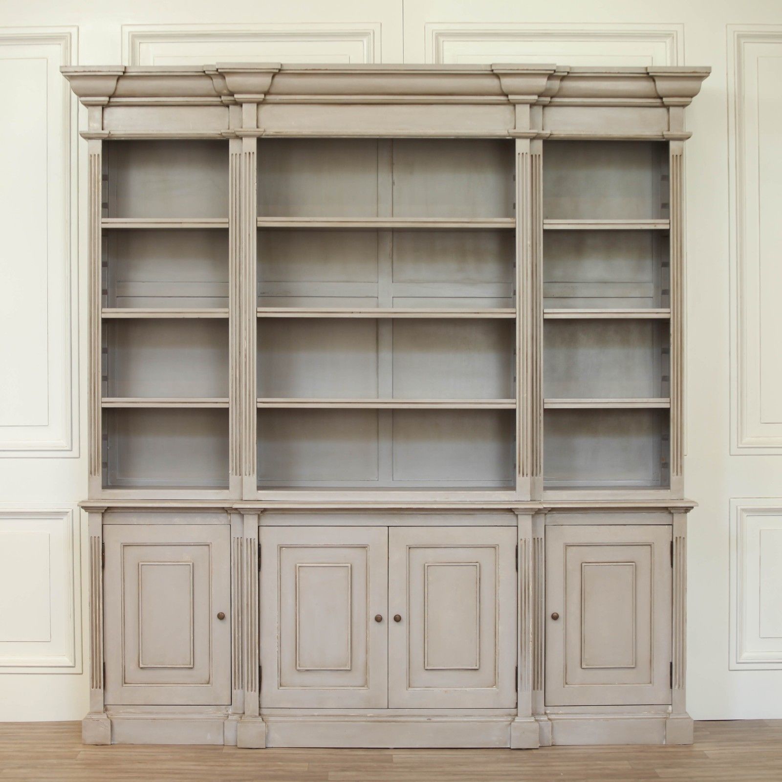 Distressed Bookcase Display Cabinet