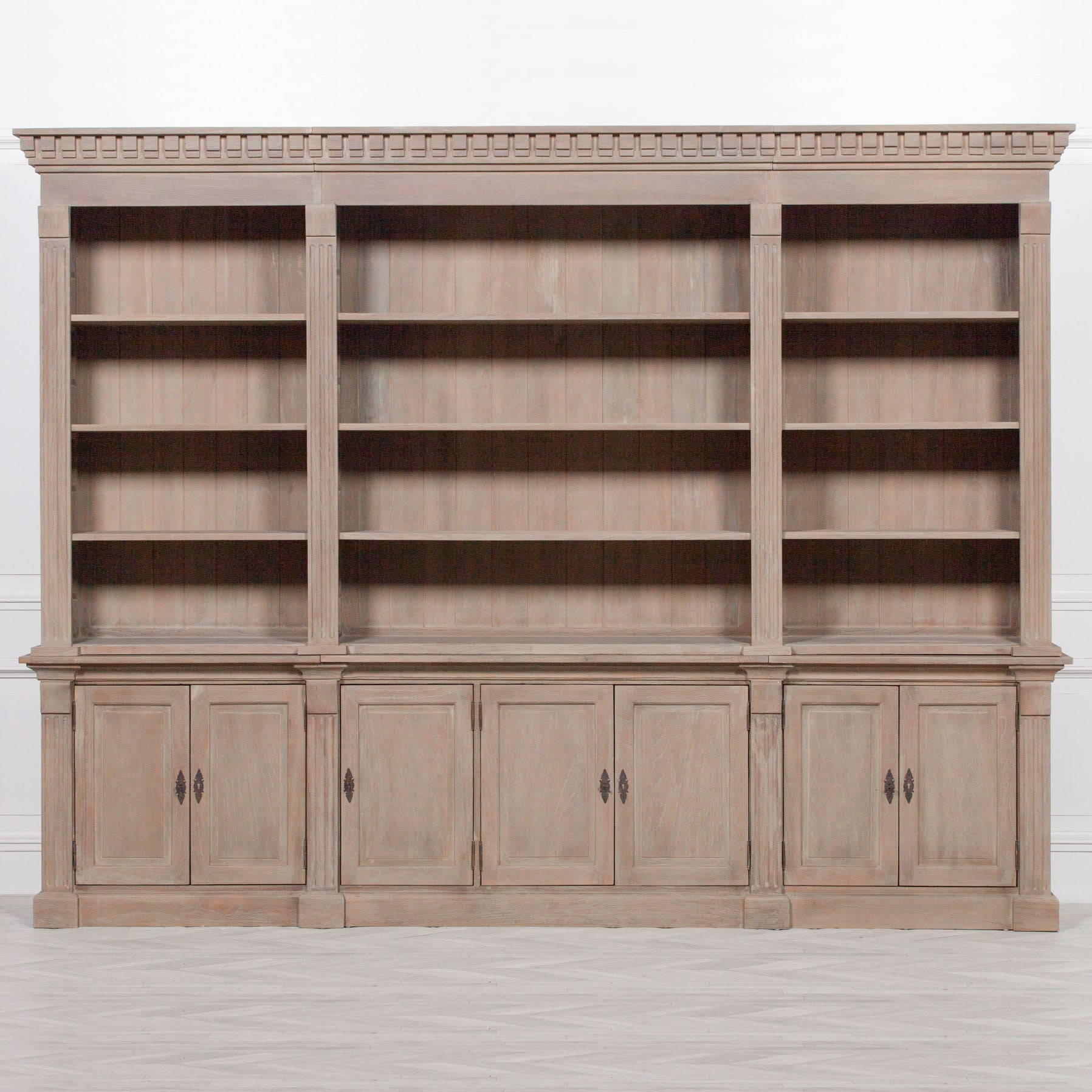 Extra Large Wooden Triple Bookcase