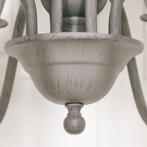 Grey 12 Branch Chandelier with Shades