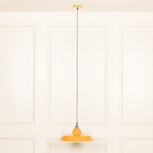 Factory Style Mustard Yellow Enamel Painted 46cm Pendant Light