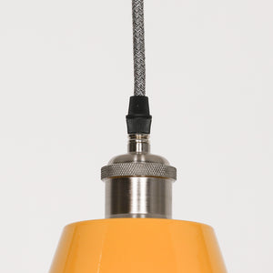 Factory Style Mustard Yellow Enamel Painted 46cm Pendant Light