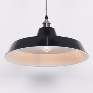 Factory Style Royal Blue Enamel Painted 46cm Pendant Light