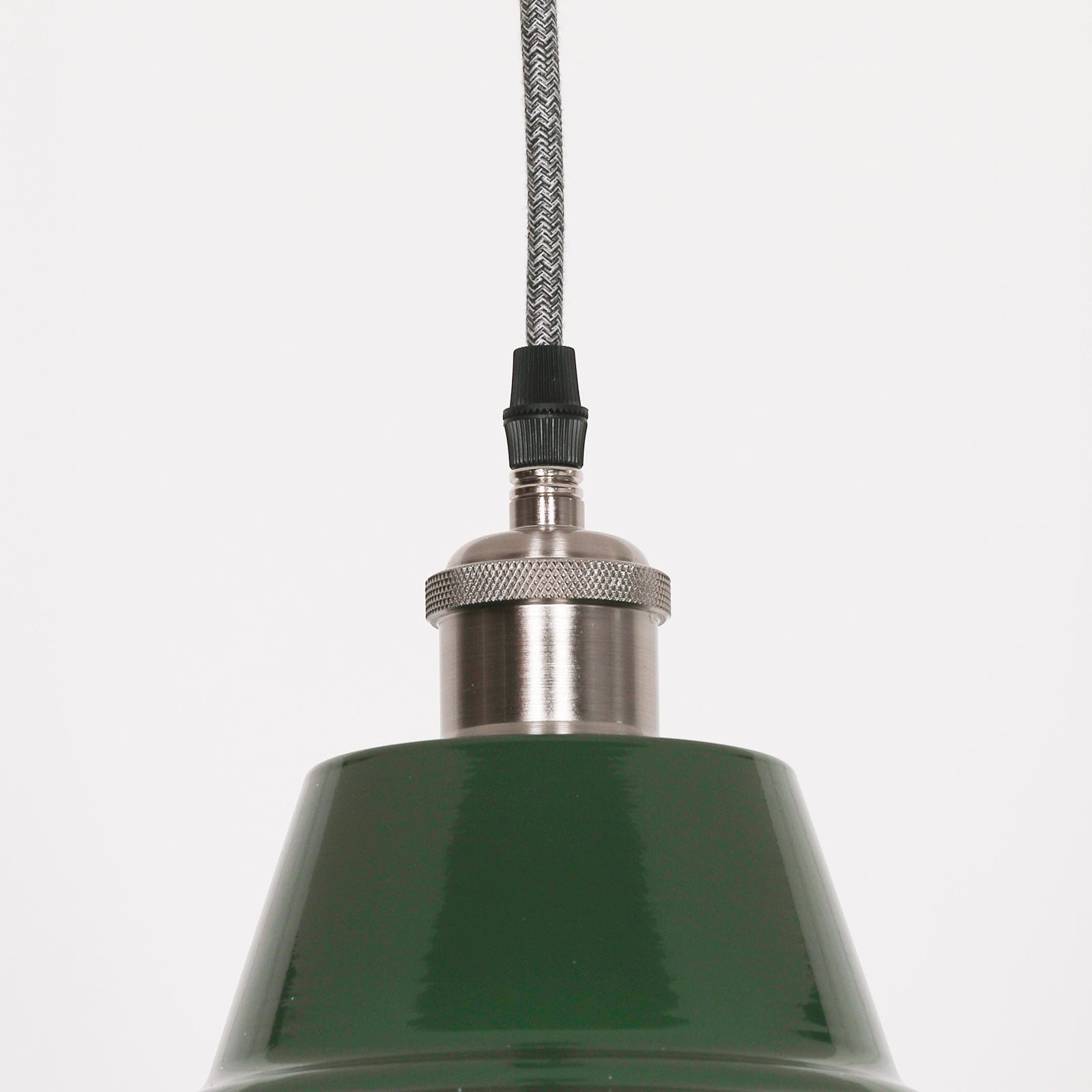 Factory Style British Green Enamel Painted 36cm Pendant Light