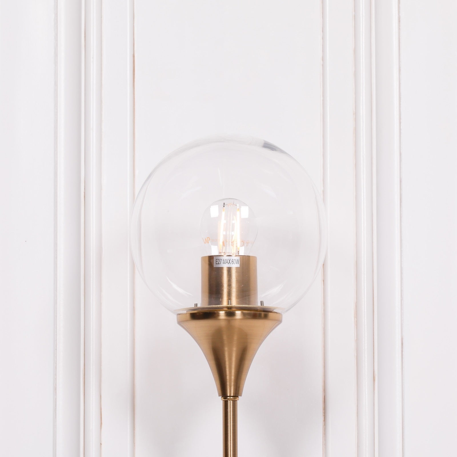 Gold Satin Deco Glass Ball Wall Light