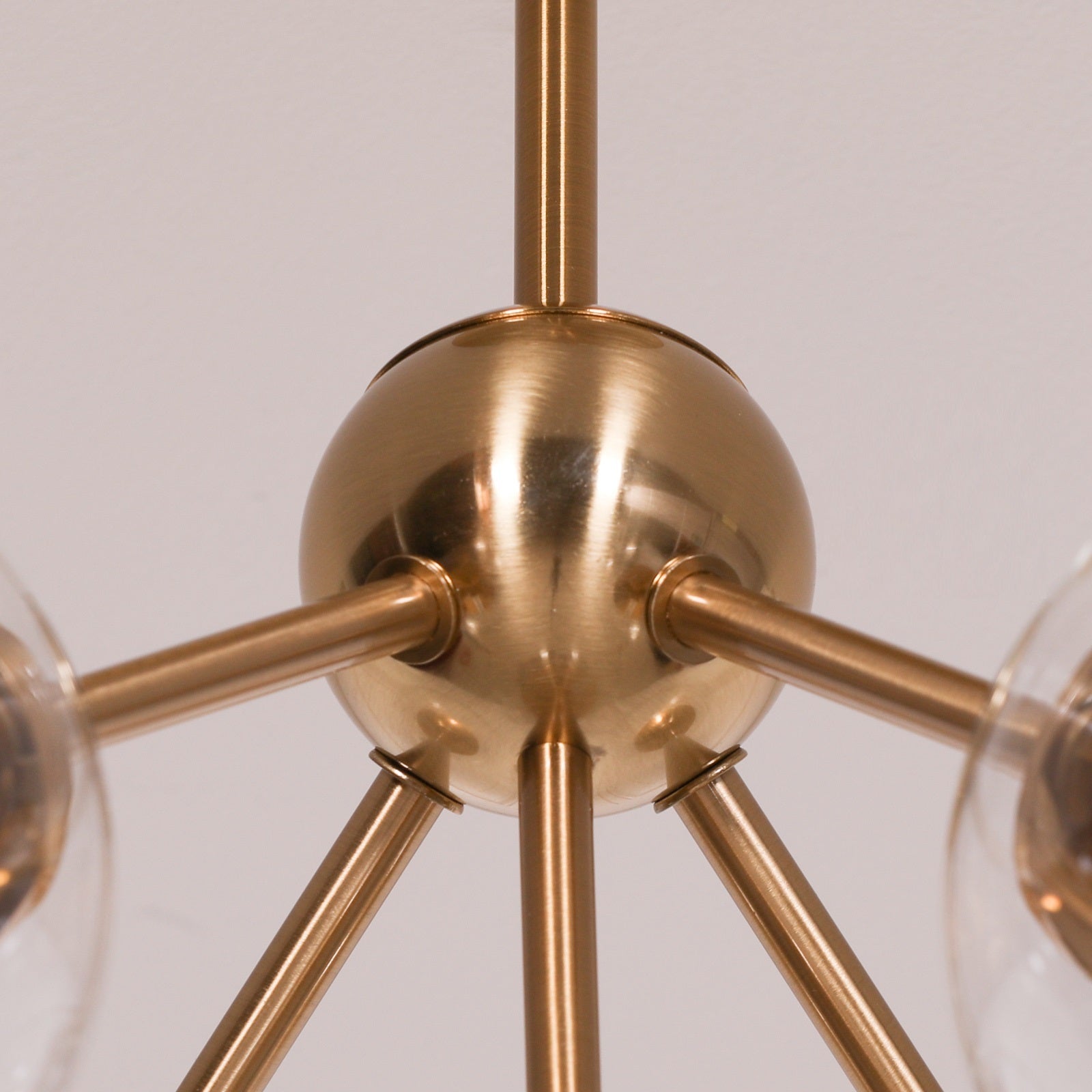 Gold Satin Deco 5 Arm Sputnik Glass Ball Ceiling Light