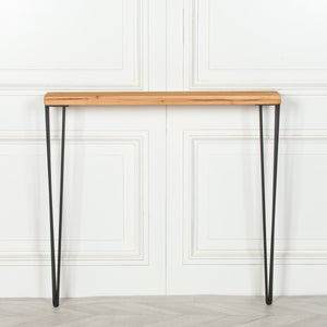 Rustic Wooden Hairpin Hall Table Console 92cm