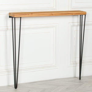 Rustic Wooden Hairpin Hall Table Console 92cm