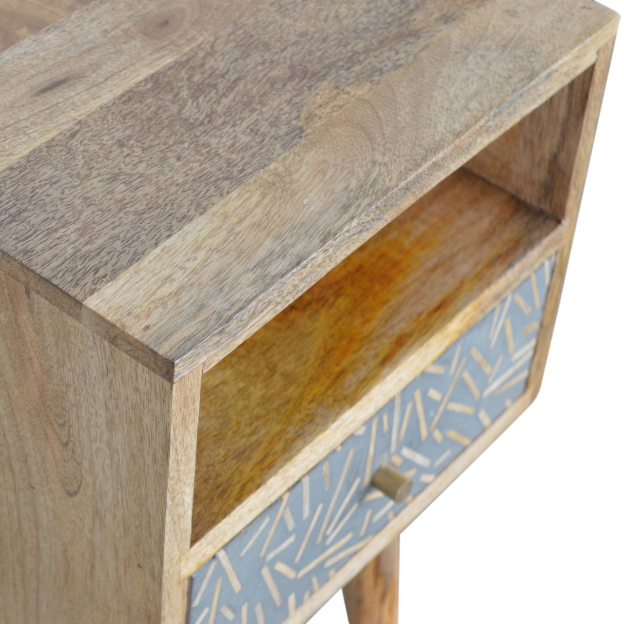 Small Wood Chip Cement Drawer Bedside