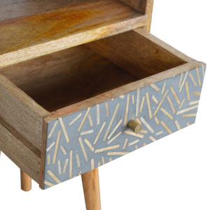 Small Wood Chip Cement Drawer Bedside