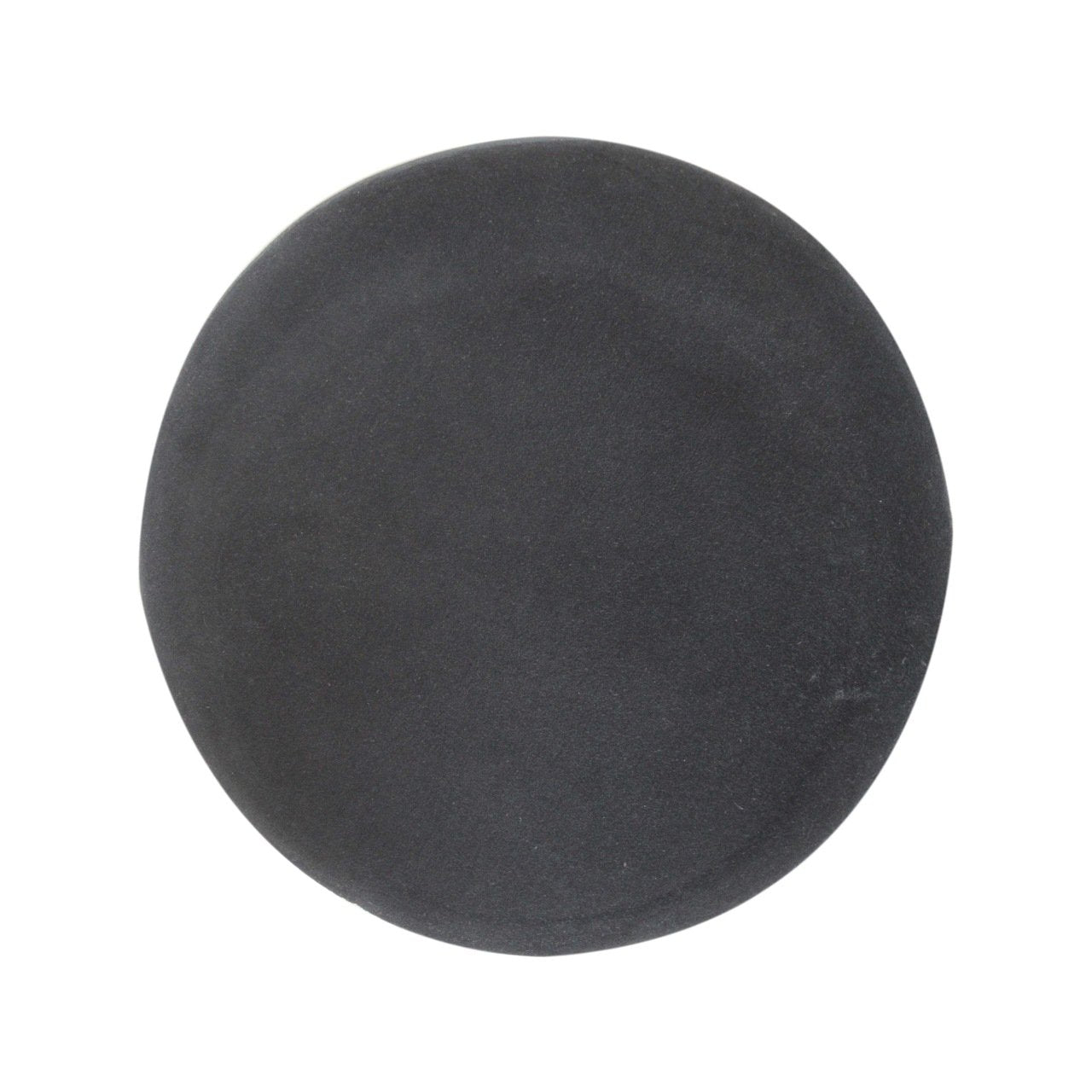 Black Velvet Footstool with Wooden Base