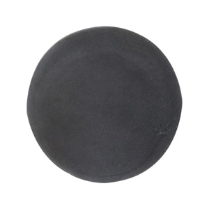 Black Velvet Footstool with Wooden Base