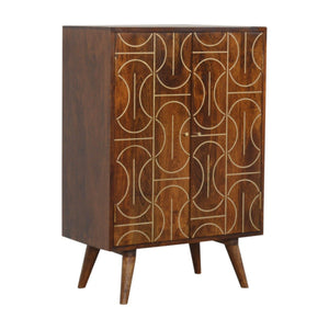 Chestnut Gold Inlay Abstract Cabinet