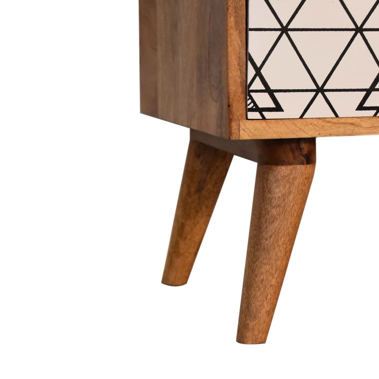 Triangle Printed Bedside with Open Slot