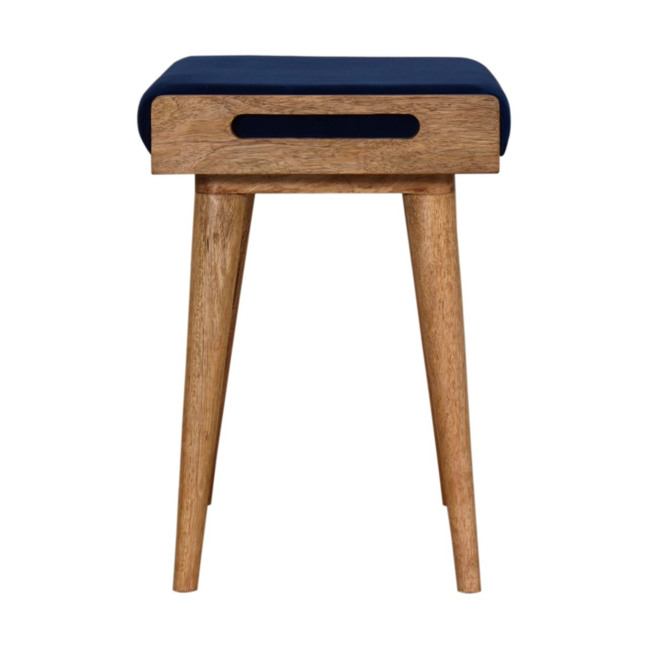 Royal Blue Velvet Tray Style Footstool