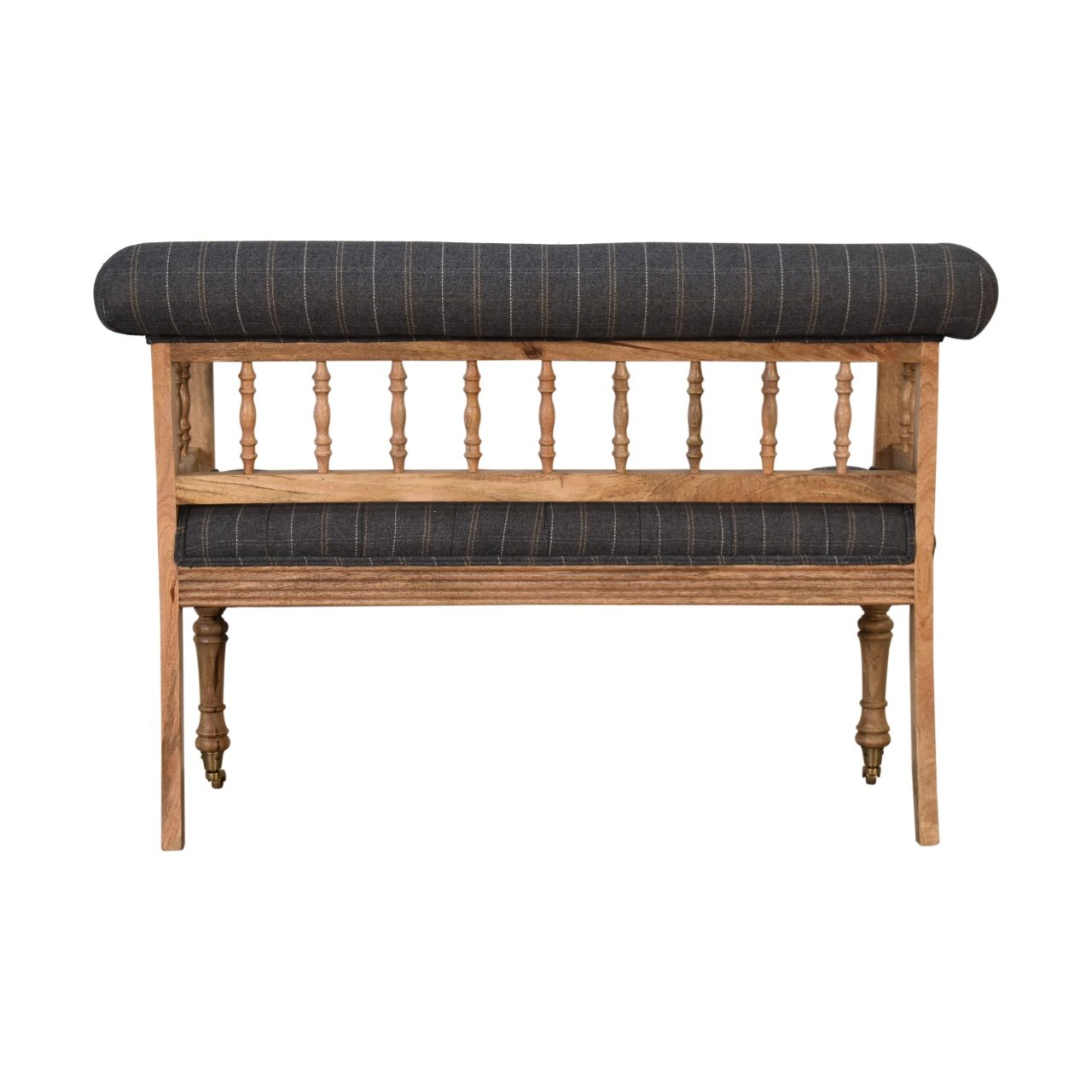 Pewter Tweed Deep Button Hallway Bench