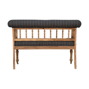 Pewter Tweed Deep Button Hallway Bench