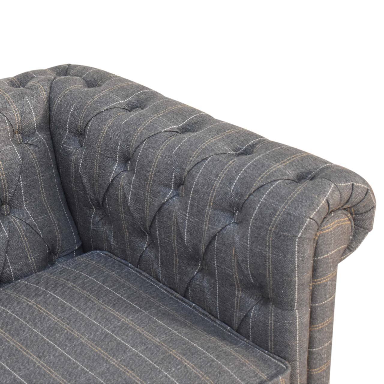 Pewter Tweed Chesterfield 2 Seater Sofa