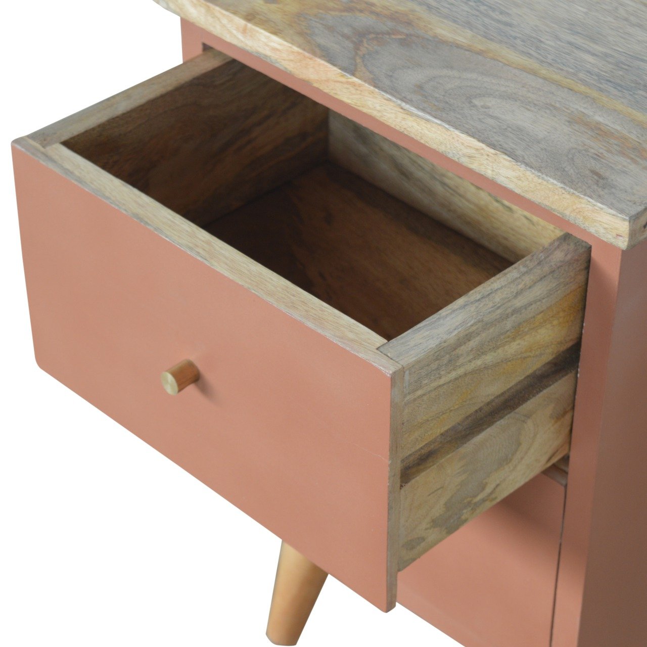 Brick Red Hand Painted Bedside