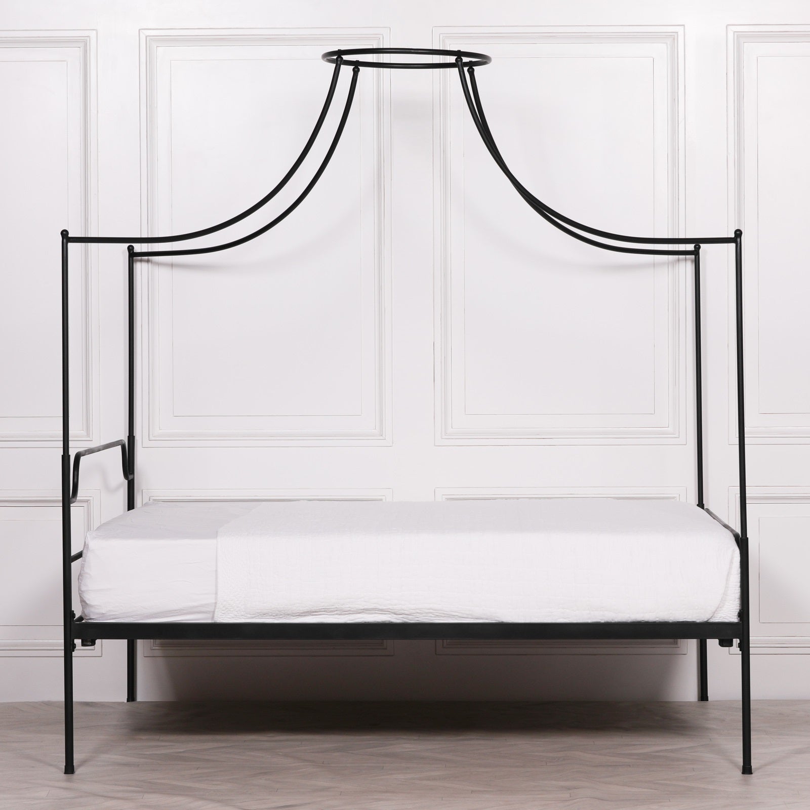Black Iron 5ft King Size Poster Bed