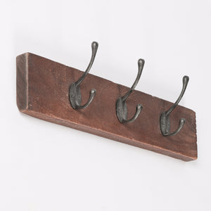 3 Hook 50cm Wooden Coat Hanger