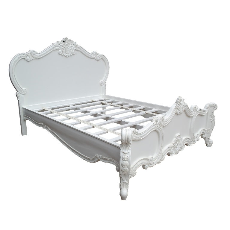 French Carved Rose Cherub King Size 5ft Bed
