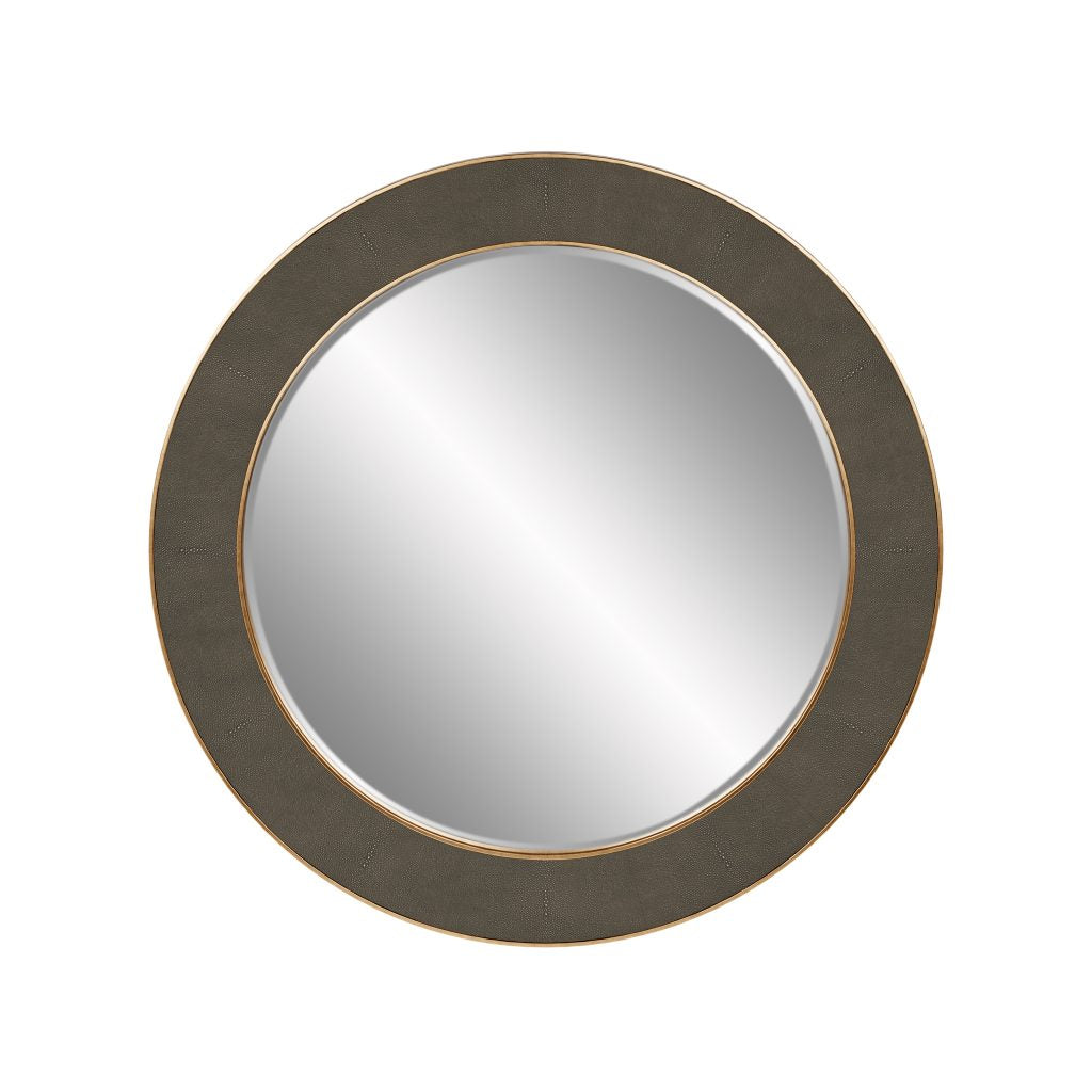 Hampton Mirror, Round Grey Shagreen