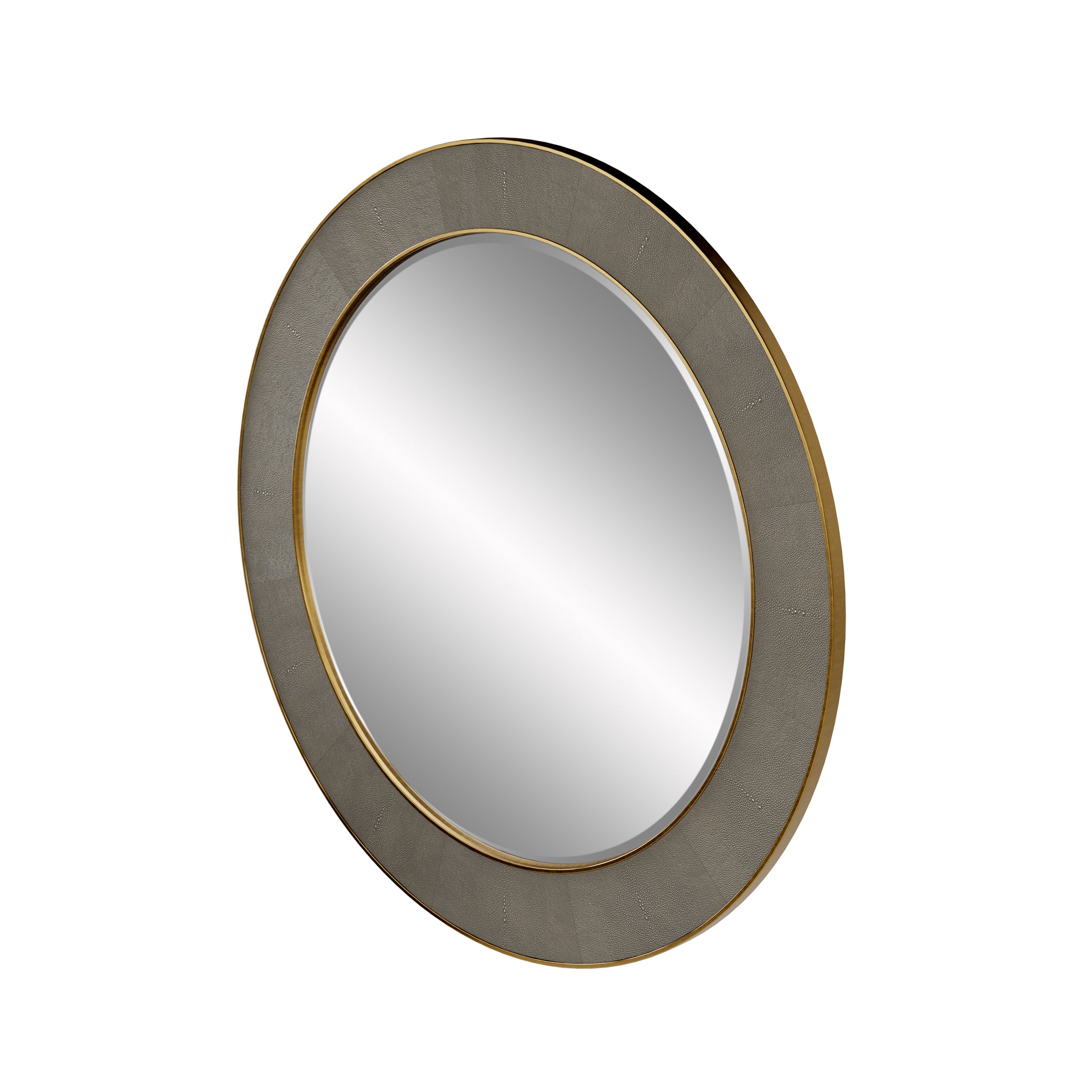 Hampton Mirror, Round Grey Shagreen