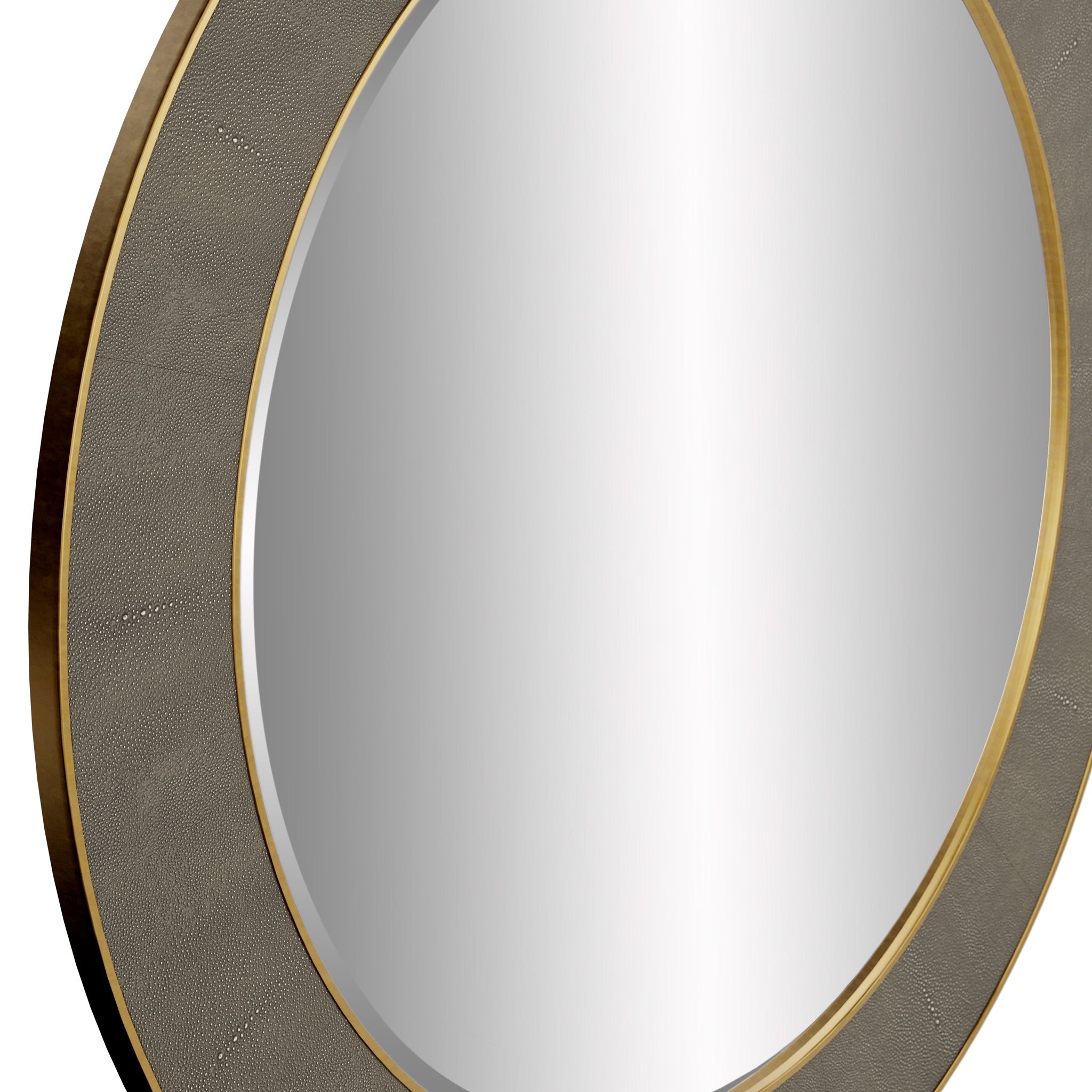 Hampton Mirror, Round Grey Shagreen