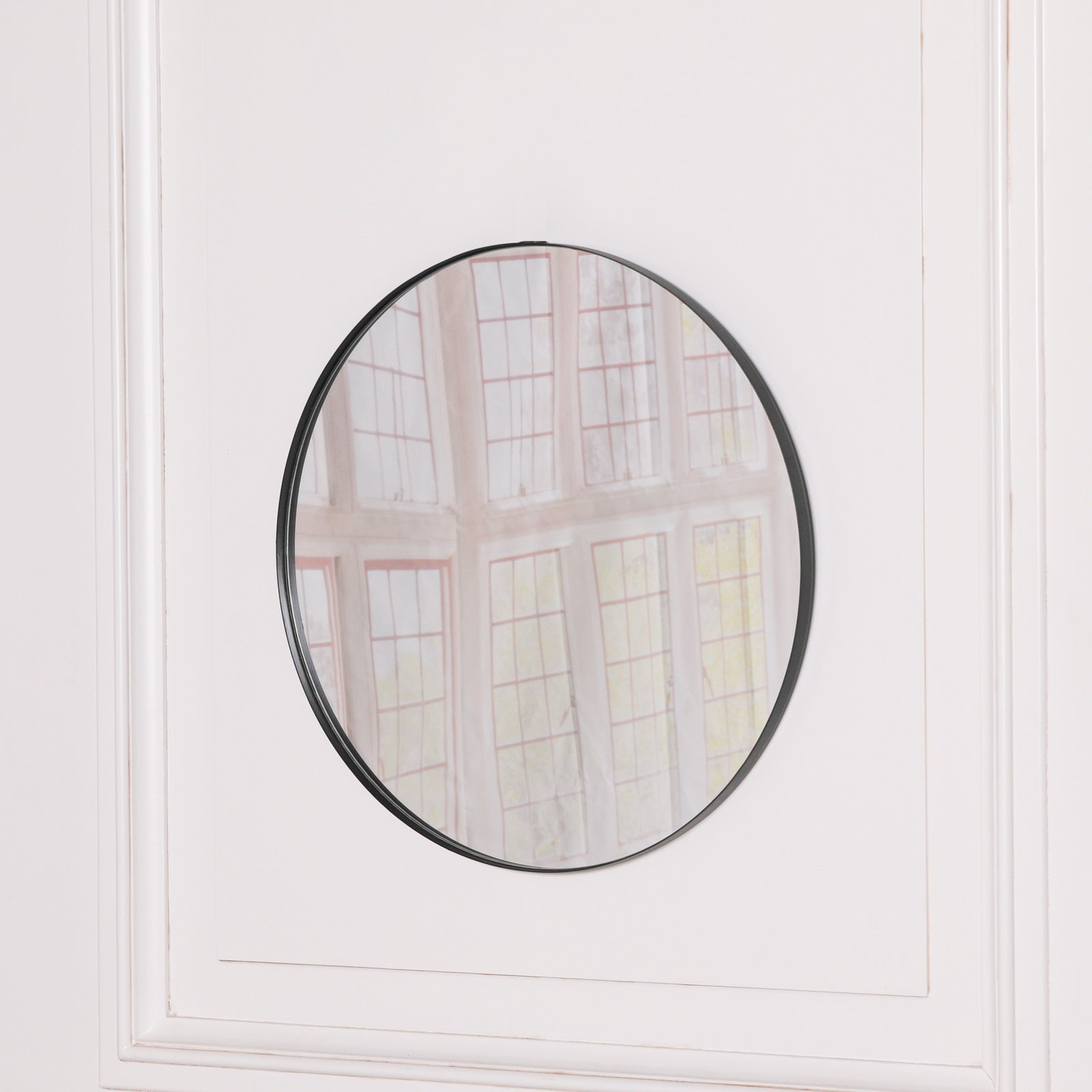 50cm Black Round Wall Mirror