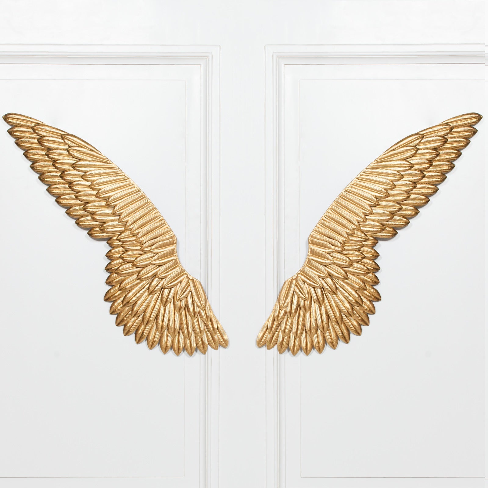 Large Metal Wall Gold Angel Wings