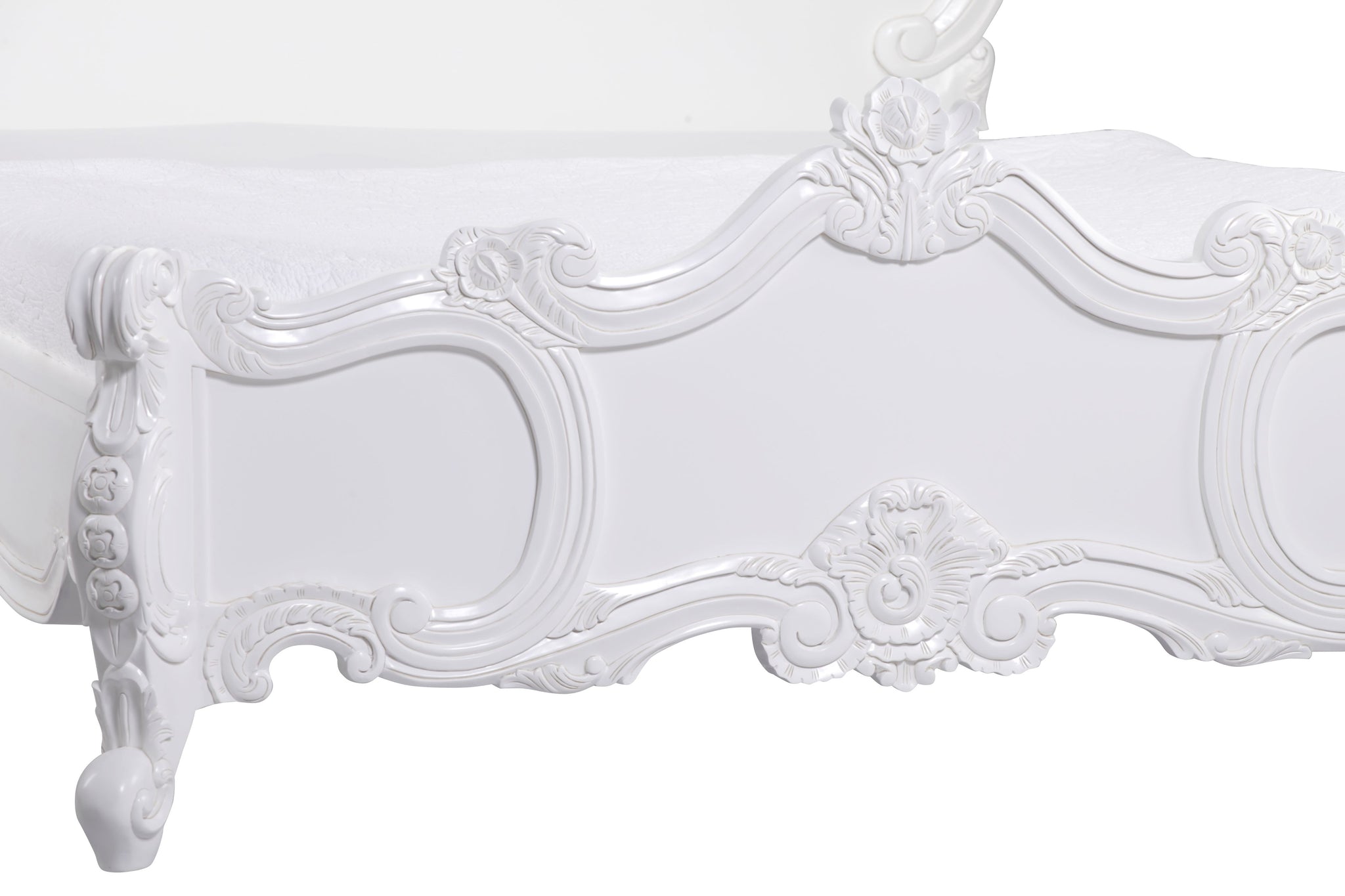 French Carved Rose Cherub King Size 5ft Bed