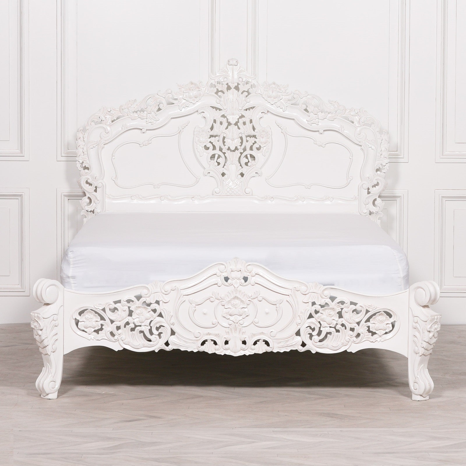 Rococo 4ft6 Double Size Carved Bed