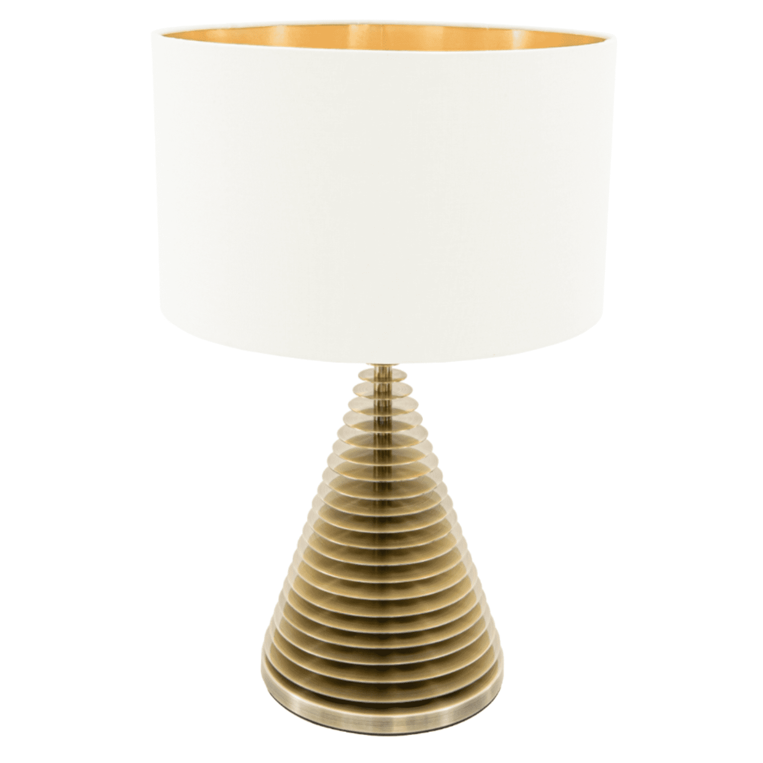 leah table lamp brass white shade
