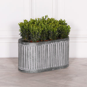 Ribbed Metal Planter - Medium