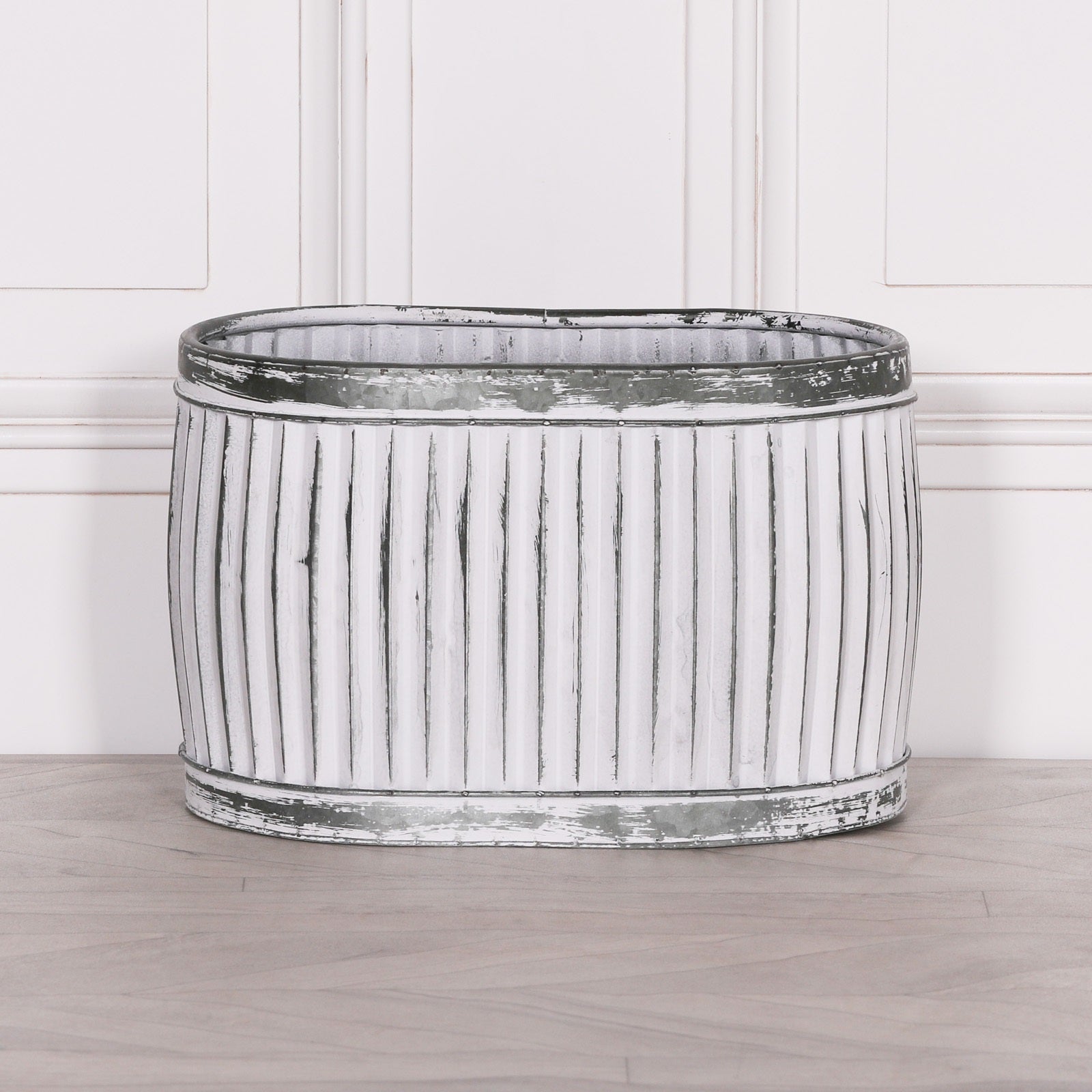 Dolly Tub Oval Metal Planter - Small