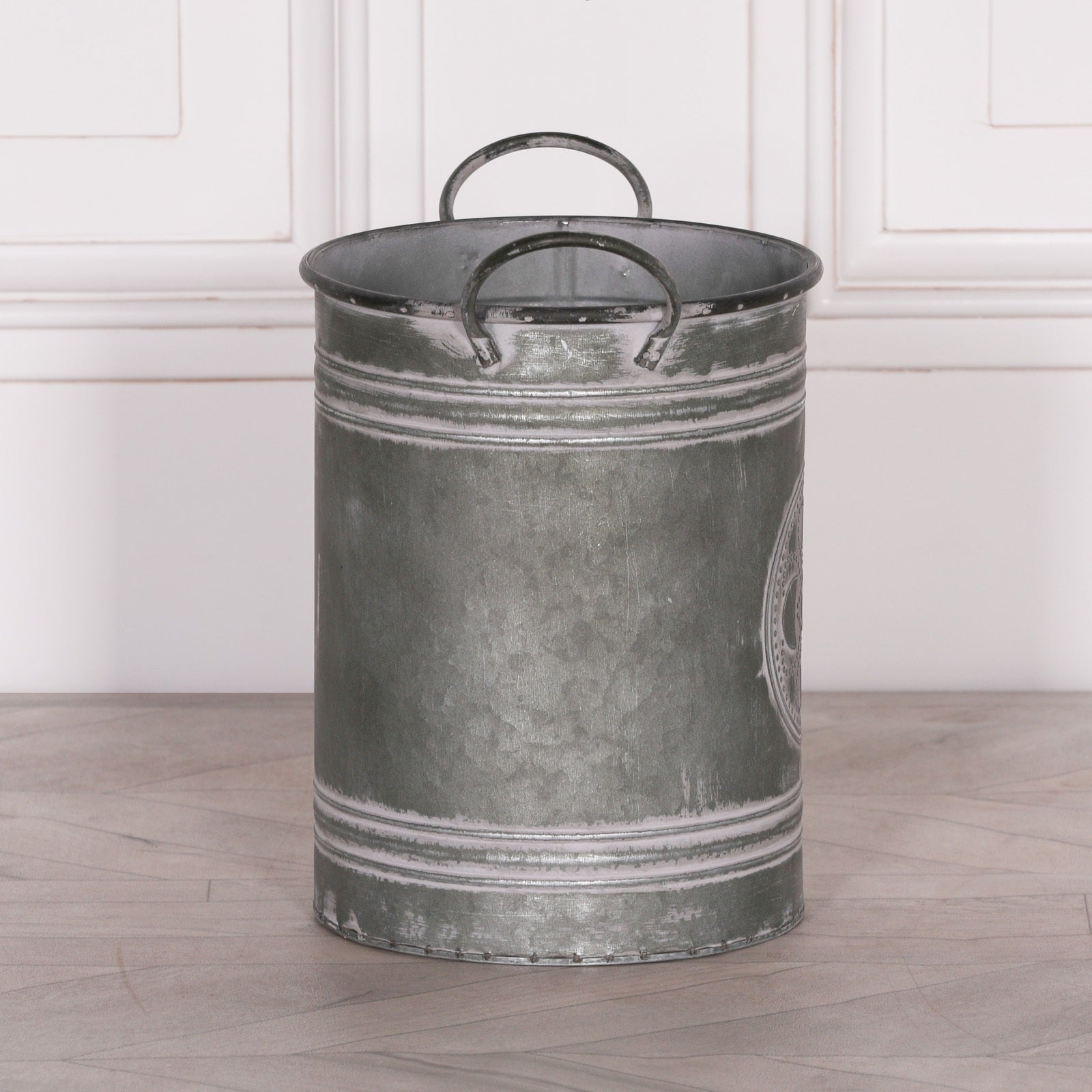 Metal Embossed Planter With Handles