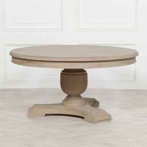 Rustic wood shop round dining table