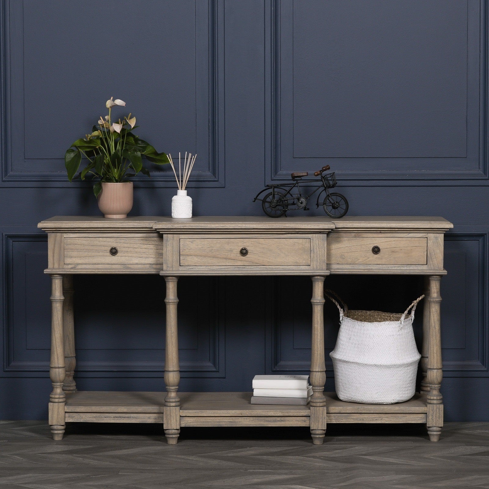 Rustic Wooden Breakfront Console