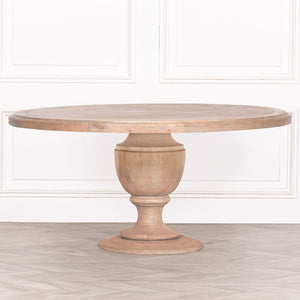 Rustic Wooden Round Dining Table 162cm