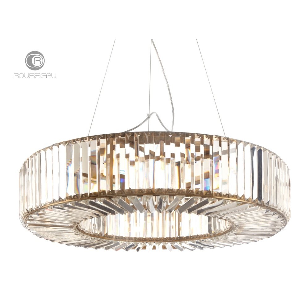 Fairlie Round Chandelier 80 Cm Diameter Gold and Crystal