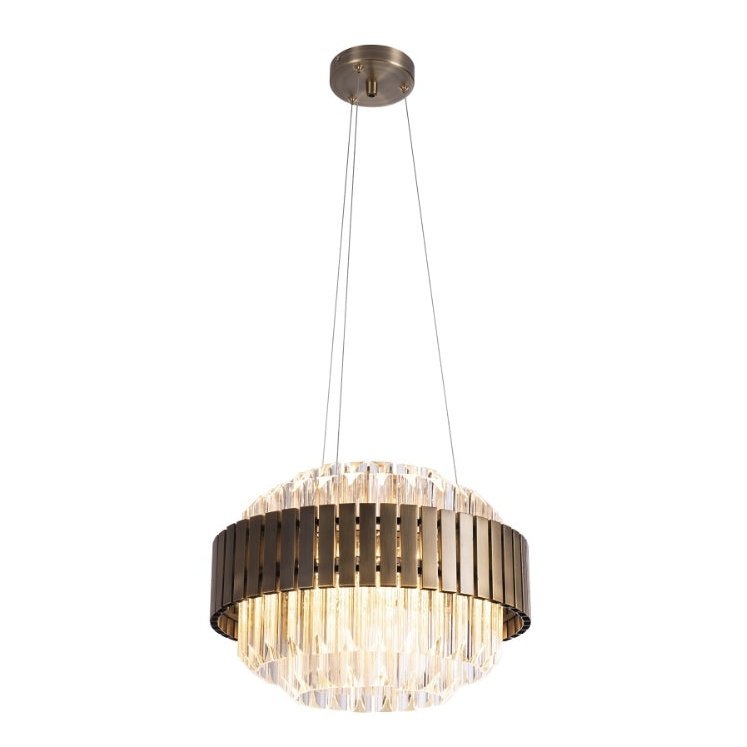 Julius Chandelier Antique Brass and Glass